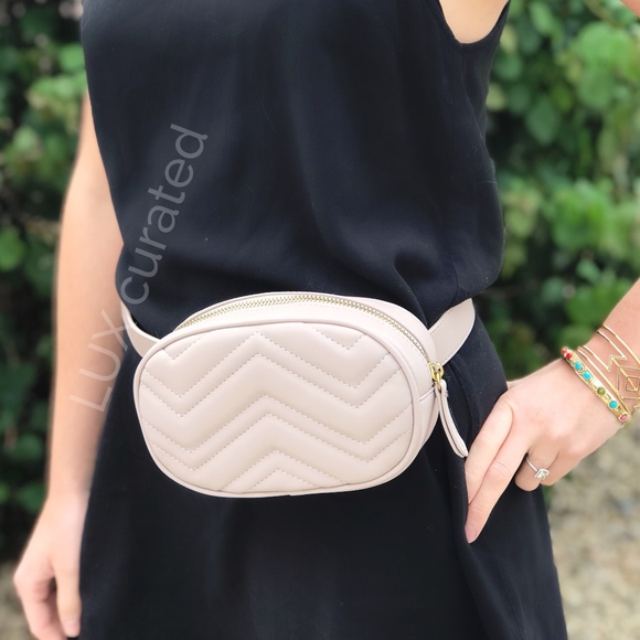 NEW Quilted Beige Waist / Fanny / Bum Bag - Picture 2 of 6